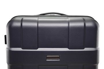 black suitcase plastic. upper part of the handle
