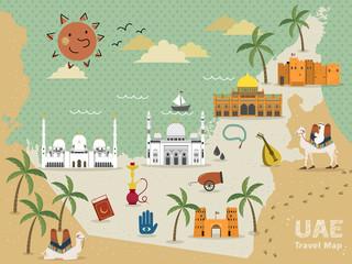 Naklejka premium UAE travel concept