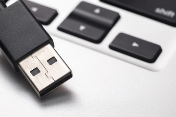 Details of usb cable on laptop.