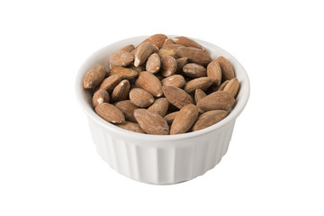Almonds in bowl - angled