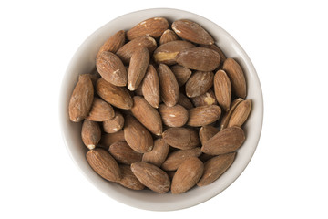 Almonds in bowl - overhead
