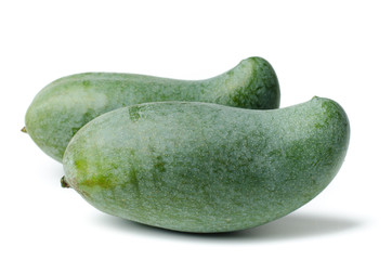Green mango on white background