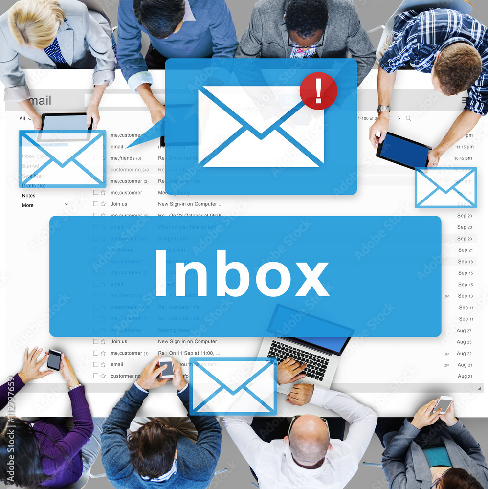 Poster email inbox electronic communication graphics concept