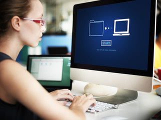 Storage Online Data Transfer Sync Information Technology Concept