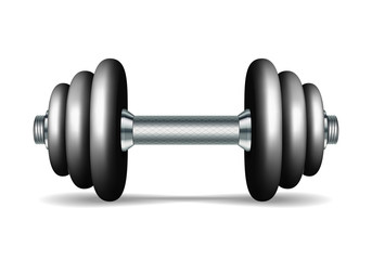 Metal realistic dumbbell