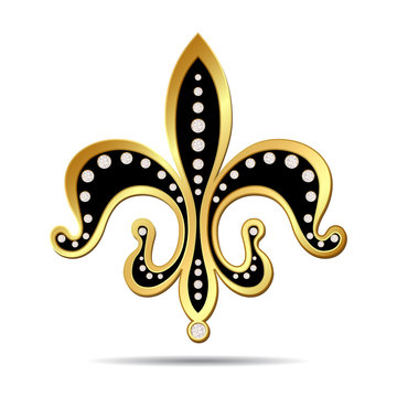 Black Fleur-de-lis With A Gold Rim