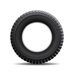 Car tire isolated on white background.