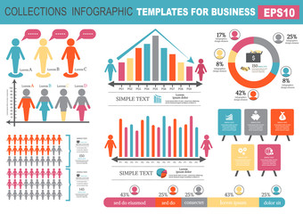 Collection of infographic people  elements for business.Vector i