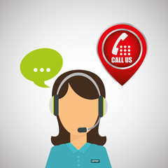 Fototapeta na wymiar Call center design. customer service icon. Isolated illustration , vector