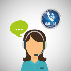 Call center design. customer service icon. Isolated illustration , vector