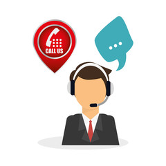 Call center design. customer service icon. Isolated illustration , vector