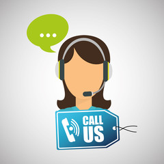 Call center design. customer service icon. Isolated illustration , vector