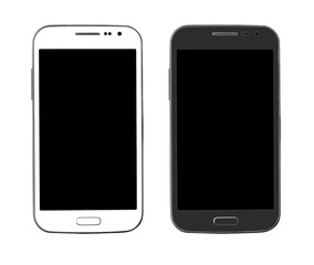 Two smart phone isolated on white background.