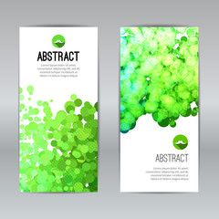 Set of Vector Poster Banners Templates with Dots Watercolor simulation Paint Splash. Abstract Background for Business Documents, Flyers and Placards