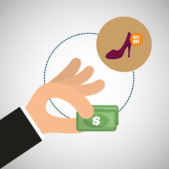 Shopping design. Marketing icon. Isolated illustration, vector