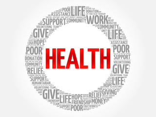 HEALTH word cloud collage, concept background