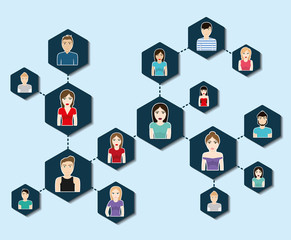 People design. Connection icon. Colorfull illustration, graphic 