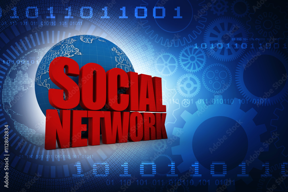 Poster 3d rendering social network