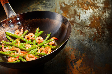 Delicious prawn and asparagus appetizer