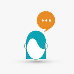 Communication design. bubble icon. Flat illustration , vector
