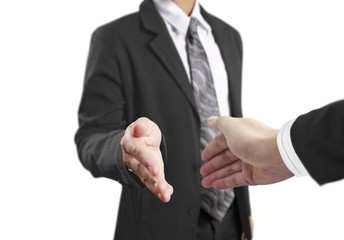 Business handshake with  people