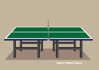 Table Tennis Table Side View Vector Illustration