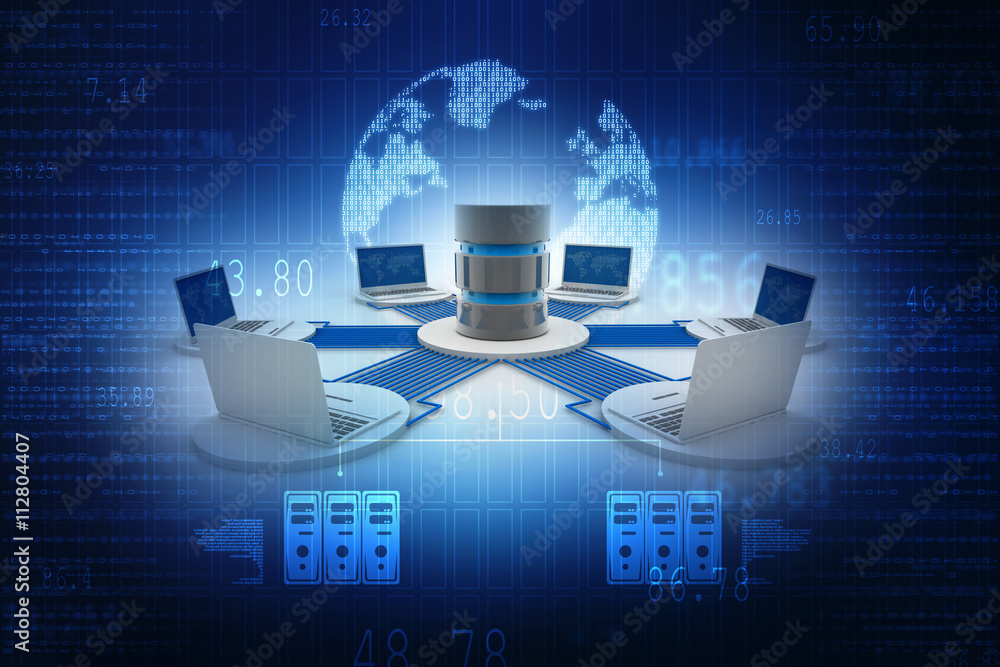 Poster 3d rendering technology computer network