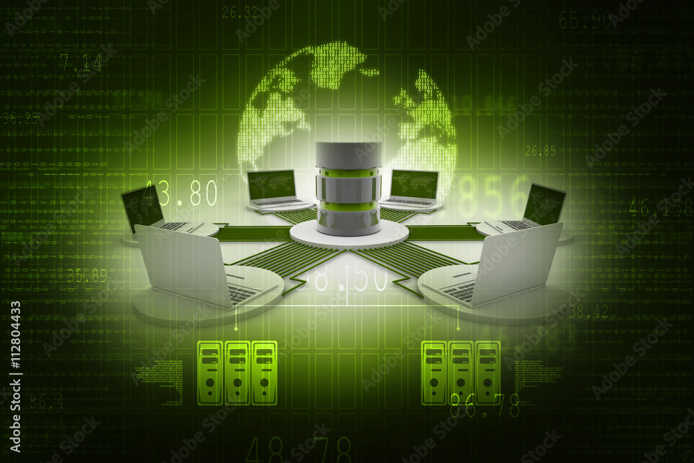 Poster 3d rendering technology computer network