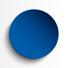 Blue circle empty banner on white background.