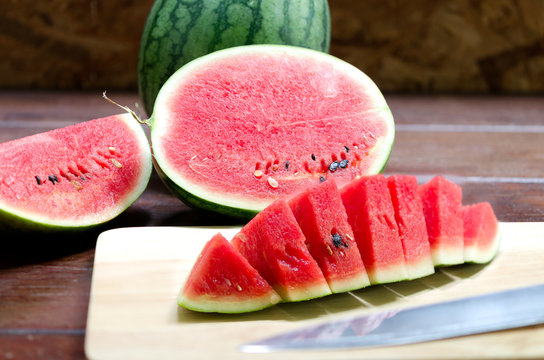 Fresh red watermelon ready to eat