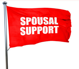 spousal support, 3D rendering, a red waving flag