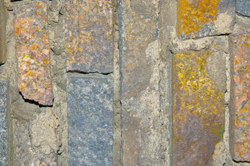 The texture of the stone bricks