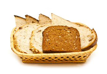 Bread basket on a white background