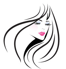 Face girl woman logo vector