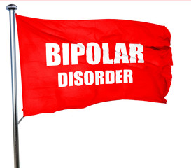 Bipolar sign background, 3D rendering, a red waving flag