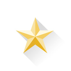gold star, Clasic star Icon, Golden Star Long Shadow  vector illustration