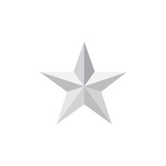 Obraz premium Silver Star, Clasic star Icon, Silver Star Long Shadow vector illustration