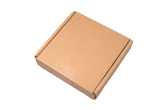 isolated brown paper box