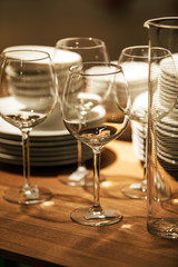 glasses and plates