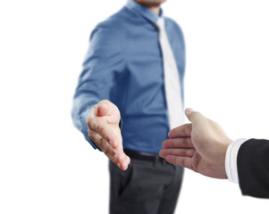 Business handshake with  people