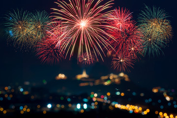 Fototapeta na wymiar Fireworks for celebration night 