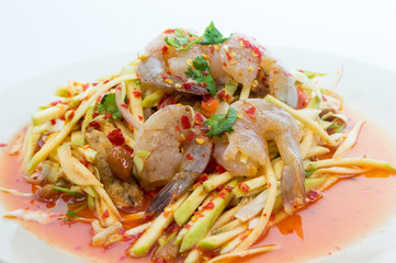 Thai Green Mango Salad with fresh shrimp (Som Tum Mamuang)