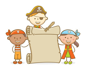 Pirate Kids Scroll
