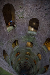 Piccolomini well in Piazza Pio II, square of Pienza, Tuscany