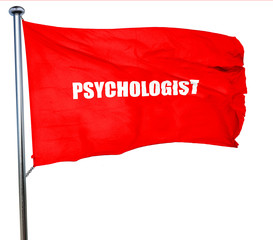 psychologist, 3D rendering, a red waving flag