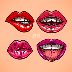 Obraz premium set of different lips