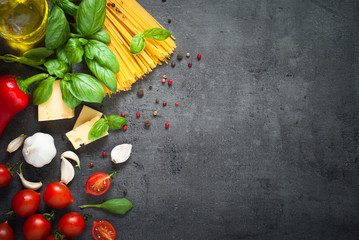 Ingredients for cooking Italian pasta