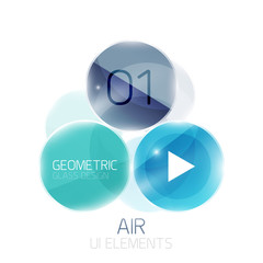 Abstract glass circles with sample text. Option info banner