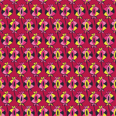 Ethnic boho seamless pattern with decorative flowers. Print. Cloth design, wallpaper.