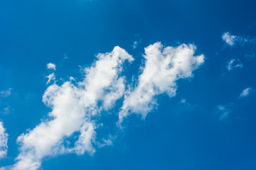 Fototapeta na wymiar blue sky with clouds closeup landscape